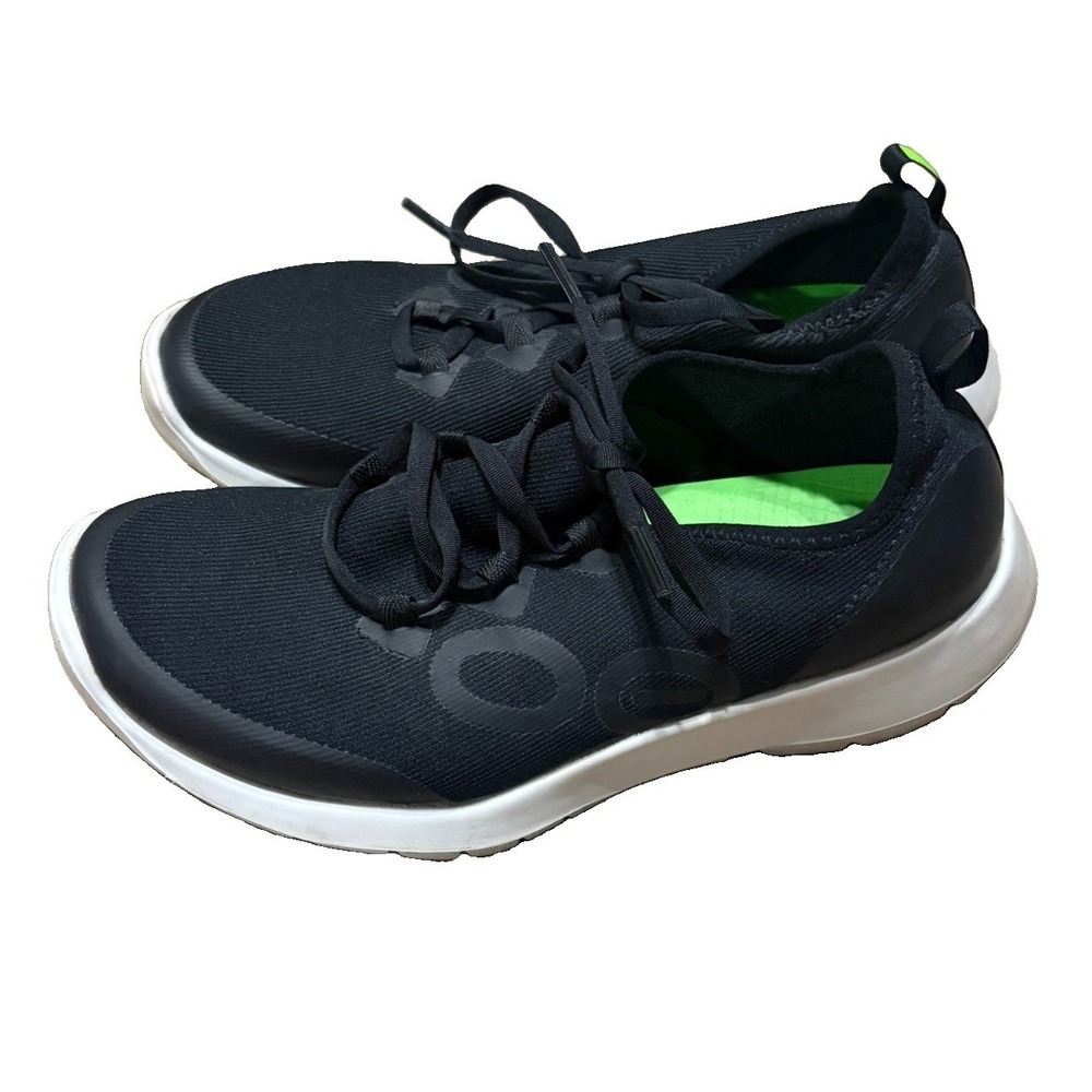 OOFOS OOmg Sport Womens 8 LS Low Shoe Sneakers Black Lace Up Comfort Logo